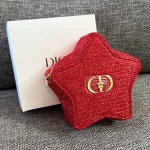 Dior Lunar New Year Red Star Makeup Bag Cosmetic Pouch Mini New Authentic